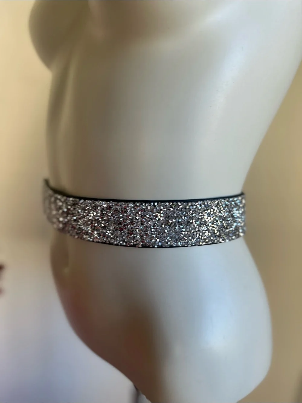 Garter belt women silver studded shiny  to XS-S frame new